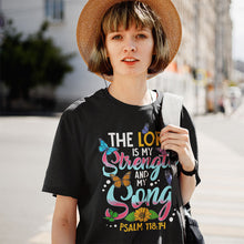 Load image into Gallery viewer, The Lord Is My Strength | Black Tee Shirt