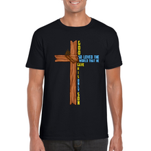 Load image into Gallery viewer, God So Loved The World | Black Tee Shirt