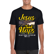 Load image into Gallery viewer, Jesus Took Naps | Black Tee Shirt