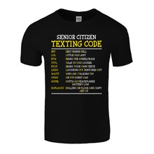 Load image into Gallery viewer, Senior Text Code | Black Tee Shirt