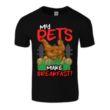 Load image into Gallery viewer, Pets Make Breakfast | Black Tee Shirt